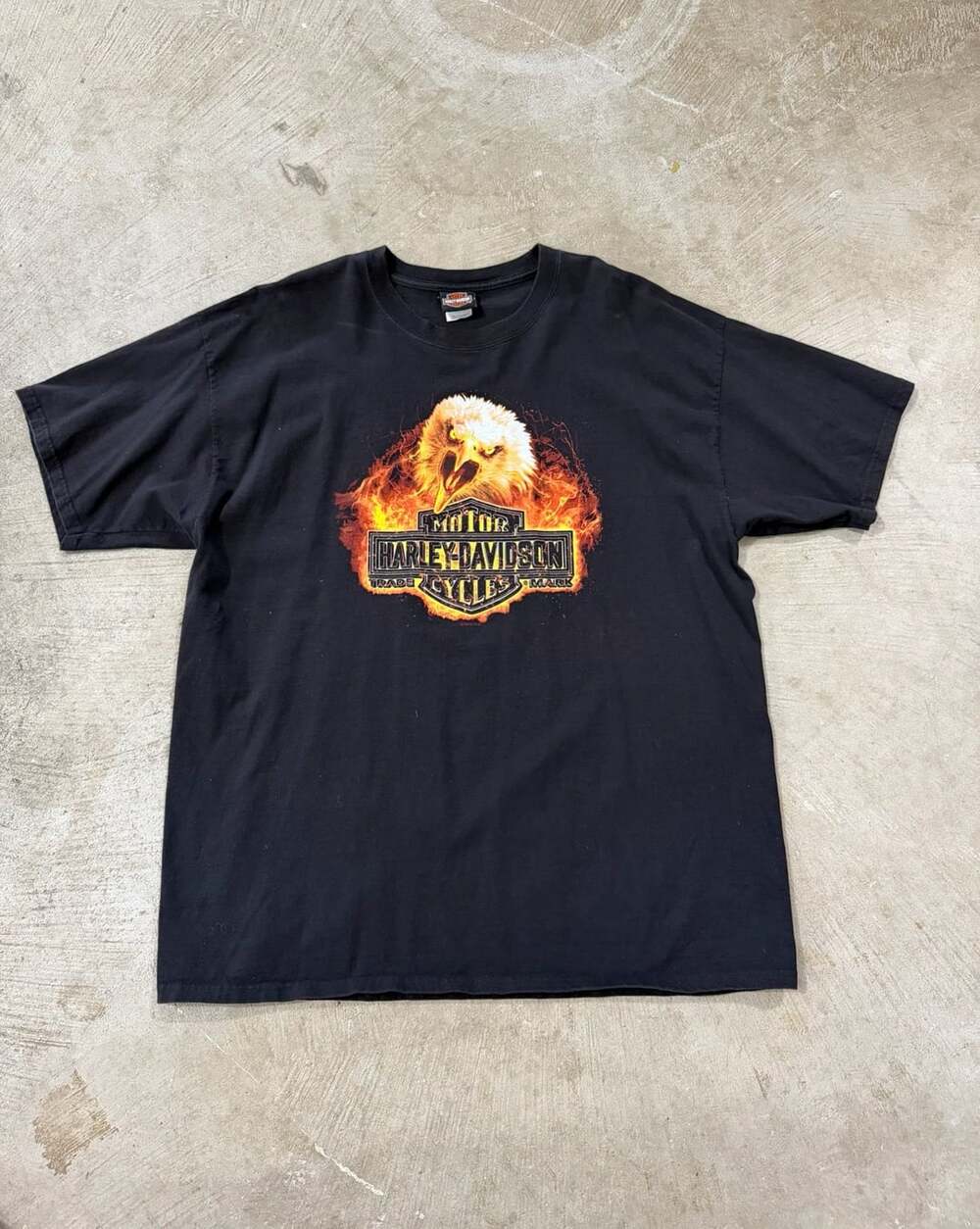 Vintage Harley-Davidson T-Shirt Size 2X-Large Flaming Eagle Hughesville MD